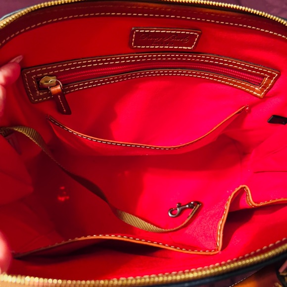 Dooney & Bourke Saffiano Pebble Grain Leather Doomed Satchel, Navy - Picture 4 of 12